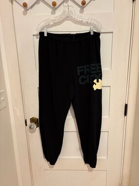 freecity Black Track Pants with Yellow Accent NWT Large